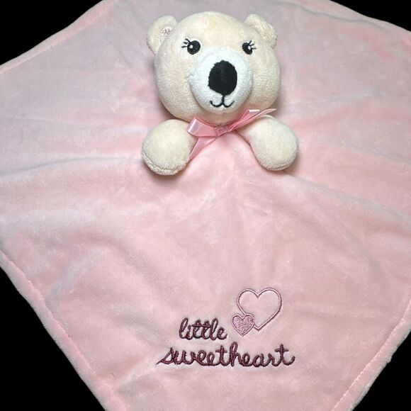 Baby Starters Bear "Little Sweetheart Heart" Lovey Security Blanket Satin Back - Picture 3 of 9